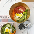 stainless steel gold silver serving bowl brushed metallic modern kitchen tableware