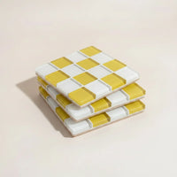 Pixel Checkered Tile Coasters