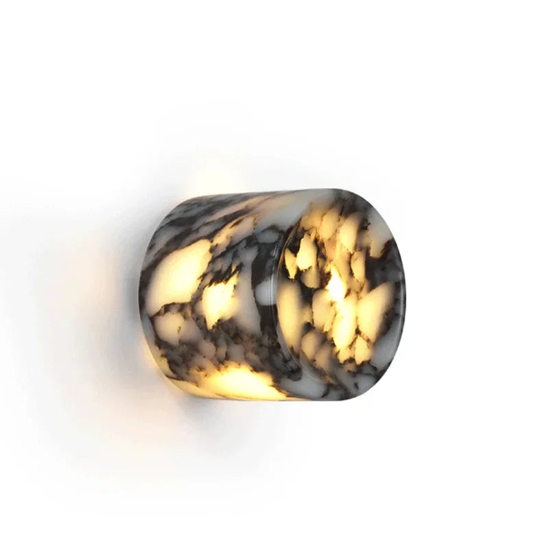 Cylindrical Marble Natural Stone Wall Lamp