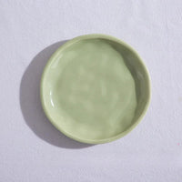Luna Creme Pastel ceramic snack plates wavy edge hand-glazed modern dish set