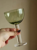 Hami Green Goblet glass goblet vintage wine cup cocktail dessert glassware