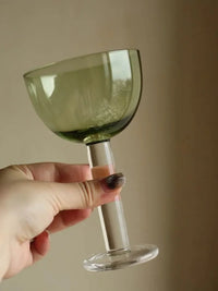 Hami Green Goblet glass goblet vintage wine cup cocktail dessert glassware