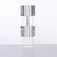 Glass block vase modern crystal geometric flower holder home décor
