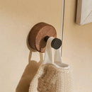 Wooden wall hook self-adhesive walnut key holder modern towel coat hanger