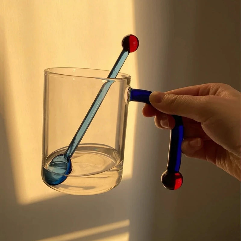 Dot Handle Glass Cup