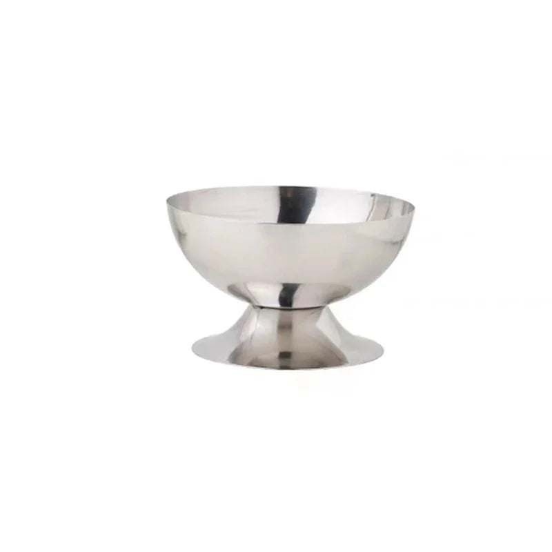 Stainless steel dessert pedestal bowl polished mirror finish modern serveware