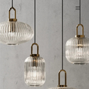 Clara Ridge Glass Pendant Lamps clear ribbed glass pendant lamp gold accent modern lighting for living room dining room bedroom