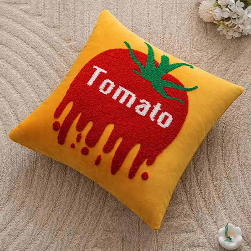 Cushion covers fruit print colorful modern banana cactus tomato lemon 3D pillowcase