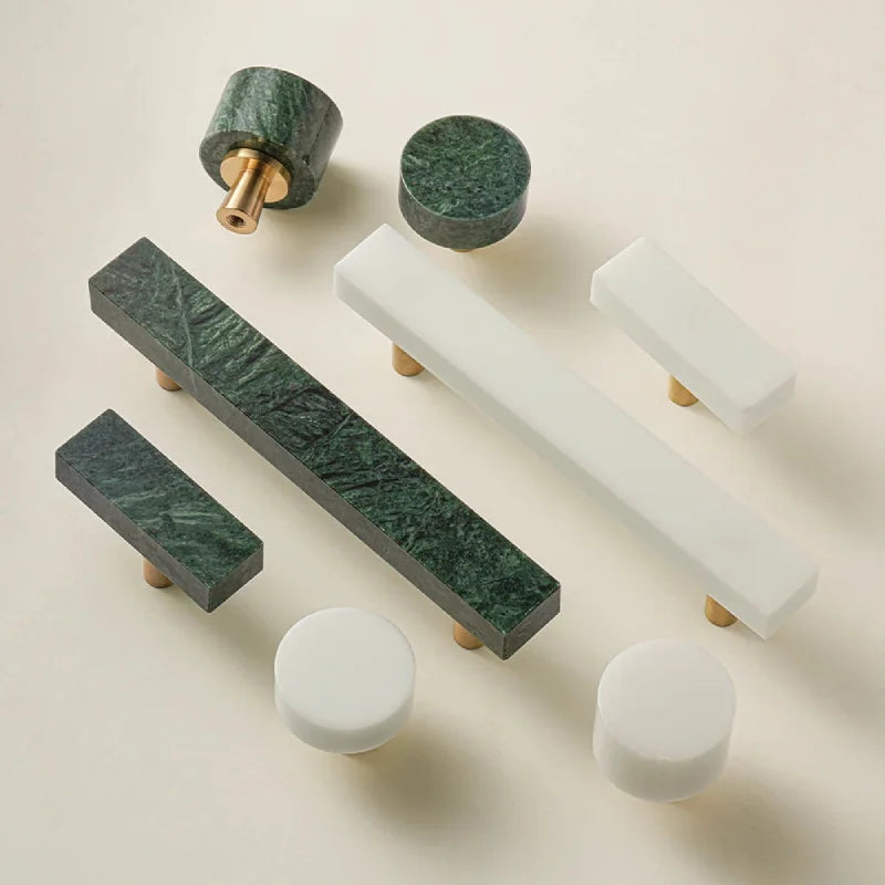 Emerald & Alabaster Knob & Bar Pulls