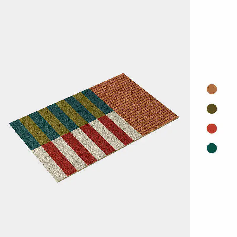 PVC Grids Floor Anti Slip Pad Aesthetic Home Room Decor Geometric Bathroom Mat Soft Rug Bedroom Carpet Doormat-Letifly Lights and Decor