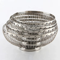 Verge Wire Basket Set stainless steel wire fruit basket modern kitchen bowl polished silver produce holder