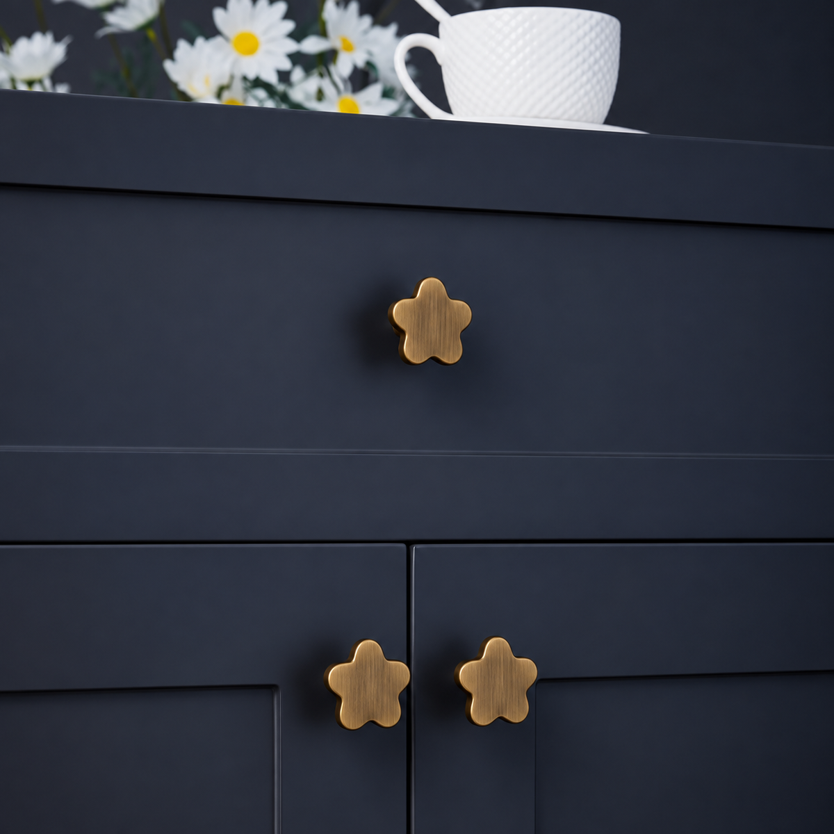 Solid Antique Brass Brushed Handle Animal Design Bear/Heart/Star Children's Room Drawer Knob Kitchen Cabinet Pulls-Letifly Lights and Decor