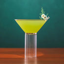 Martini cocktail glass with ribbed stem clear barware