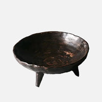 Stoneware pedestal dish footed ceramic matte textured tray
