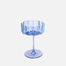 Wave Rim Glass Collection Colorful crystal glasses with wavy petal rim modern cocktail and wine glass 