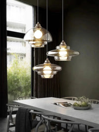 Apollo Aura Lamp Cognac glass pendant light retro layered chandelier modern kitchen island lamp