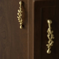 Santaya Brushed Brass Handles Vine-shaped for Kitchen Cabinets Bedroom Wardrobe Drawer Knobs and Furniture Handle-Letifly Lights and Decor