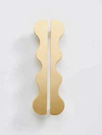 Brass Wave Shape Cabinet Handles Modern Drawer Pulls Gold/Black Furniture Handles for Kitchen Wardrobe Door-Letifly Lights and Decor