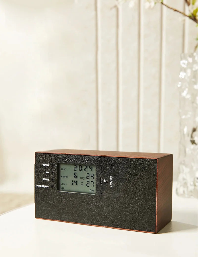 European Style Table Clocks with Calendar Mechanical Page Turning Clock Retro Desktop Clock for Home Living Room Office Decor-Letifly Lights and Decor