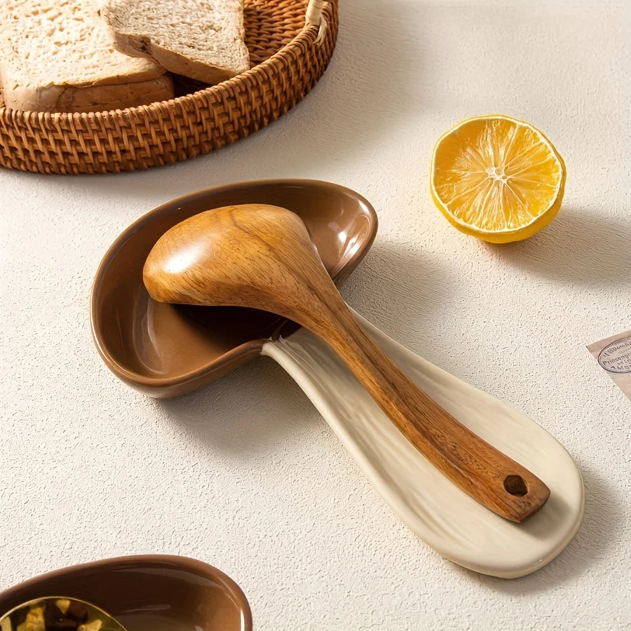Mushroom Cap Ceramic Spoon Rest
