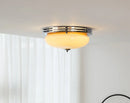 Ceiling light cream glass chrome Bauhaus French style retro flush mount ceiling lamp