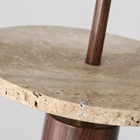 Forest Canopy Travertine pendant light, natural stone and wood kitchen island chandelier, luxury marble dining bedroom bedside aisle hanging lamp