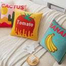 Cushion covers fruit print colorful modern banana cactus tomato lemon 3D pillowcase