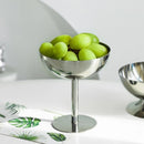 Stainless steel dessert pedestal bowl polished mirror finish modern serveware