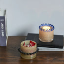 Colorful frosted glass vase ring design mini cylindrical bud vase for stems candles diffuser