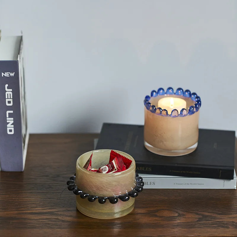 Colorful frosted glass vase ring design mini cylindrical bud vase for stems candles diffuser