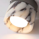 Vena Marble round natural stone ceiling light, retro translucent marble art deco ceiling lamp for Nordic home entrance, hallway, and modern decor
