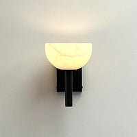 Modern wall light with marbled glass shade black and gold ambient lighting fixture