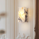 Onyx Glow Wall Sconce luxury cuboid LED natural marble bedside hallway accent lighting