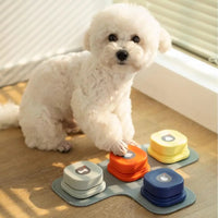Training buttons set recordable talking dog buttons rubber mat colorful pet communication tool