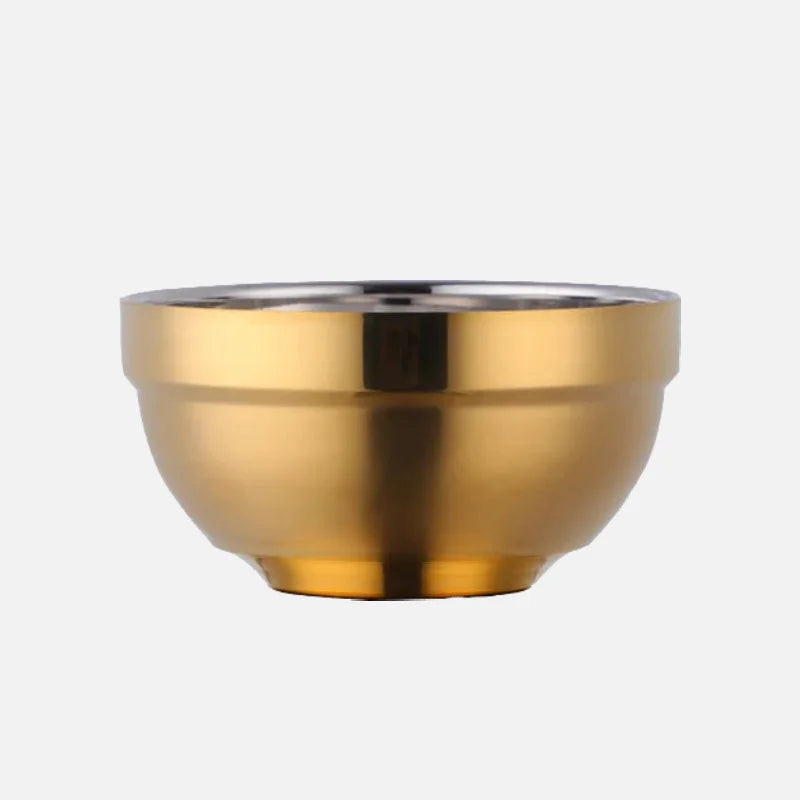 Small&Big Stainless Steel Chinese Rainbow Round Bowl Rice Soup Double Hot Insulation Container Noodle Bowl Kitchen Tableware-Letifly Lights and Decor