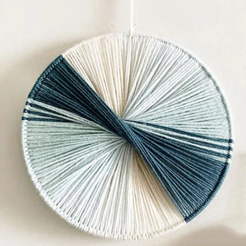 Thread Bloom Wall Art Handmade cotton thread circular wall art modern macrame-inspired décor