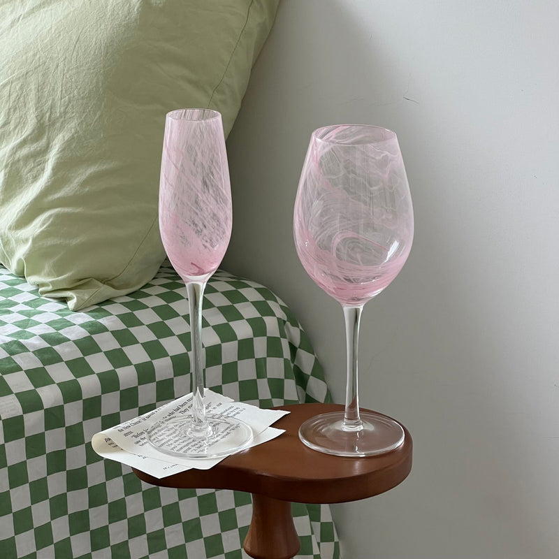 Rose Quartz Marbled Glass