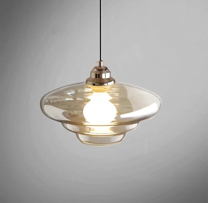 Apollo Aura Lamp Cognac glass pendant light retro layered chandelier modern kitchen island lamp