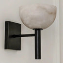 Modern wall light with marbled glass shade black and gold ambient lighting fixture