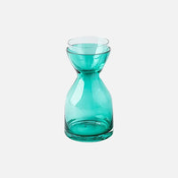 Nordic face glass carafe set clear green hourglass pitcher matching lid minimalist bedside water jug