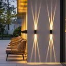 LED modern up-and-down wall lamp black aluminum outdoor indoor warm white anti-rust wall sconce