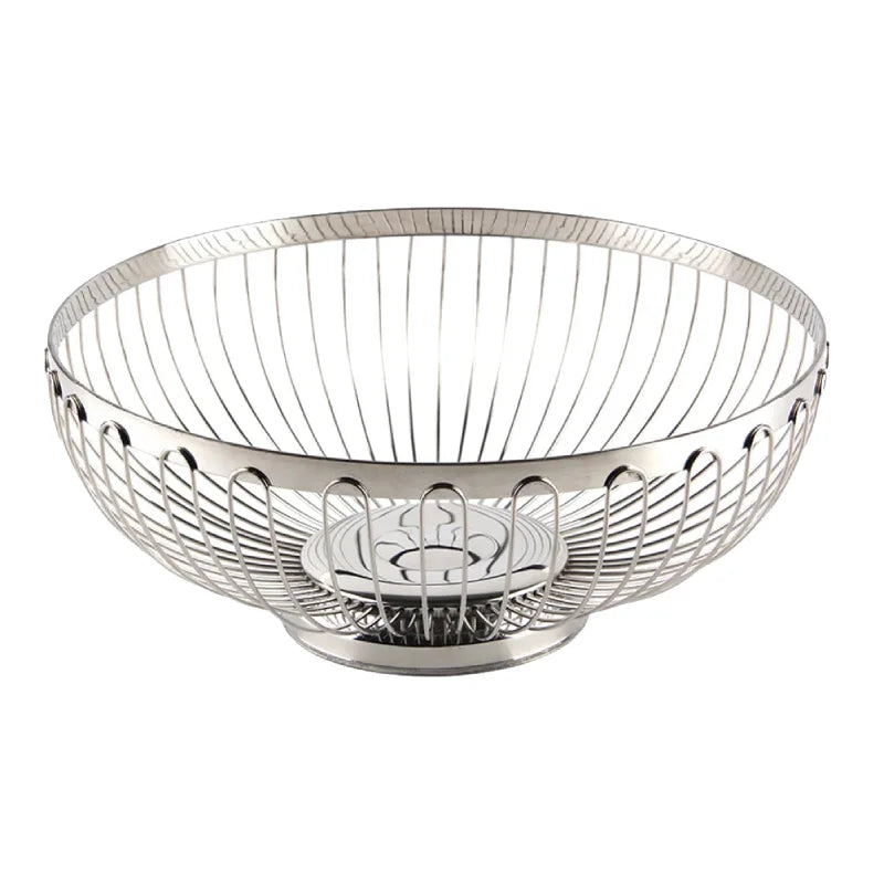 Verge Wire Basket Set stainless steel wire fruit basket modern kitchen bowl polished silver produce holder