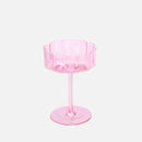 Wave Rim Glass Collection Colorful crystal glasses with wavy petal rim modern cocktail and wine glass 