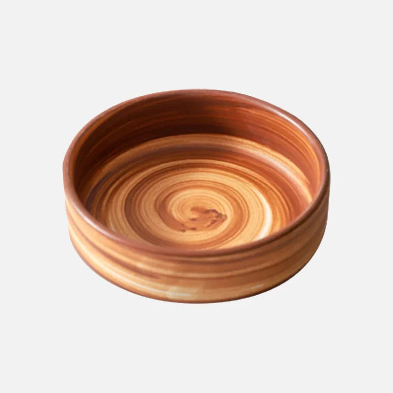 Terracotta ceramic dessert dish swirl glaze small snack bowl modern rustic tableware fruit dessert bowl