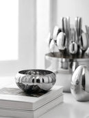 Radiance Ribbed Bowl Polished stainless steel ribbed bowl modern reflective noodle rice bowl