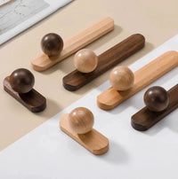 solid wood hemisphere cabinet pulls minimalist round drawer handles natural wood furniture hardware