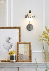 Orion Marble Sconce Black marble wall sconce alabaster stone modern luxury bedroom wall light