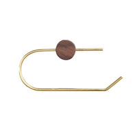 Wood Toilet Paper Holder No Drill Kitchen Storage Brass Towel Hanger Bathroom Accessories Self-Adhesive Wall Mounted Tissue Rack-Letifly Lights and Decor