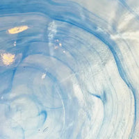 Pacific Blue Decor Bowl Irregular cobalt blue cloud water wave glass soup plate, hazy ocean topography decor bowl for high-end household and restaurant kitchen dinnerware