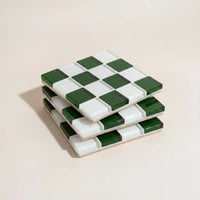 Pixel Checkered Tile Coasters